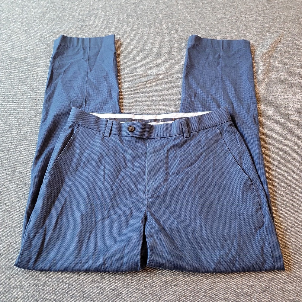 Brooks Brothers Advantage Chino Milano Men's 31x30 Blue Houndstooth Pants Light